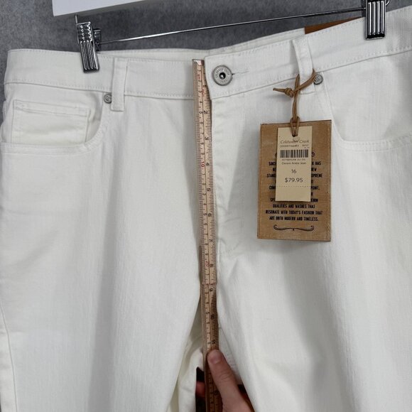 Coldwater Creek Womens Denim Ankle Jean Size 16 White Coastal Casual Neutral NEW - Picture 12 of 14